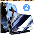 MAGIC JOHN 2-Pack Screen Protector for iPhone, Samsung, and Google–Crystal Clear, Scratch-Resistant, Ultra-Smooth Touch, Privacy Protection, Circular Polarized Eye Protection, Easy Installation