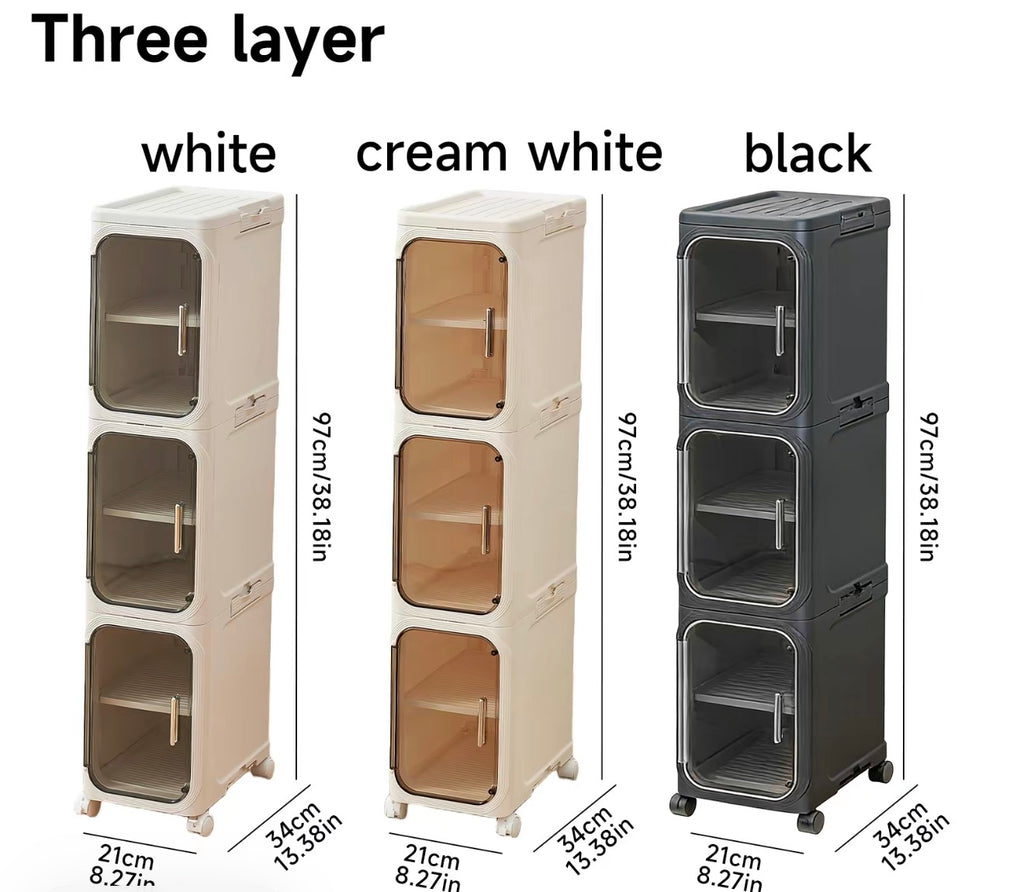 Vertical store cabinets (up to four layers) DURABLE.
