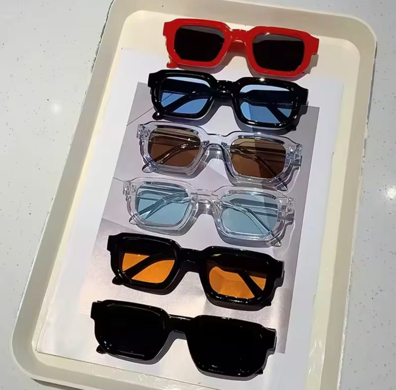 New Men Vintage Rectangle Frame Sunglasses Luxury Design sunglasses UV400